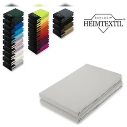 EXKLUSIV HEIMTEXTIL Jersey Spannbettlaken Premium  Marke Doppelpack  90 - 100 x 200 cm Silber