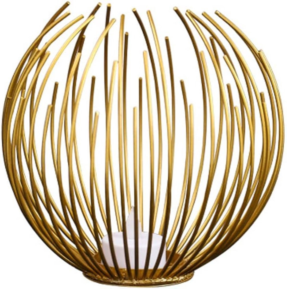 Gouden geometrische metalen kandelaar voor sfeervolle decoratie