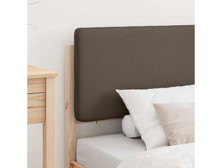 KTHLBRH Einzelbett 90 x 200 Kiefer massiv Taupe Gepolstertes Kopfteil, abnehmbarer Schaumstoff, Lattenrost, kein Boxspring, einfache Reinigung
