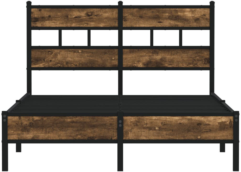 vidaXL Bed Frame Smoked Oak 120 x 200 cm