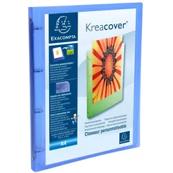 Exacompta Ringbuch aus PP 500μ, 4 Ringe 15mm, Rücken 20mm, 32x25cm für DIN A4, Chromaline Kreacover