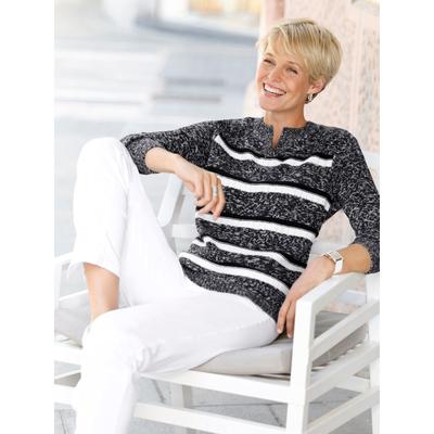 Strickpullover "Ringel-Pullover", Damen, Gr. 40, schwarz-weiß (schwarz, weiß, gemustert), 100% Polyacryl, gemustert, gestreift, Pullover Strickpullover