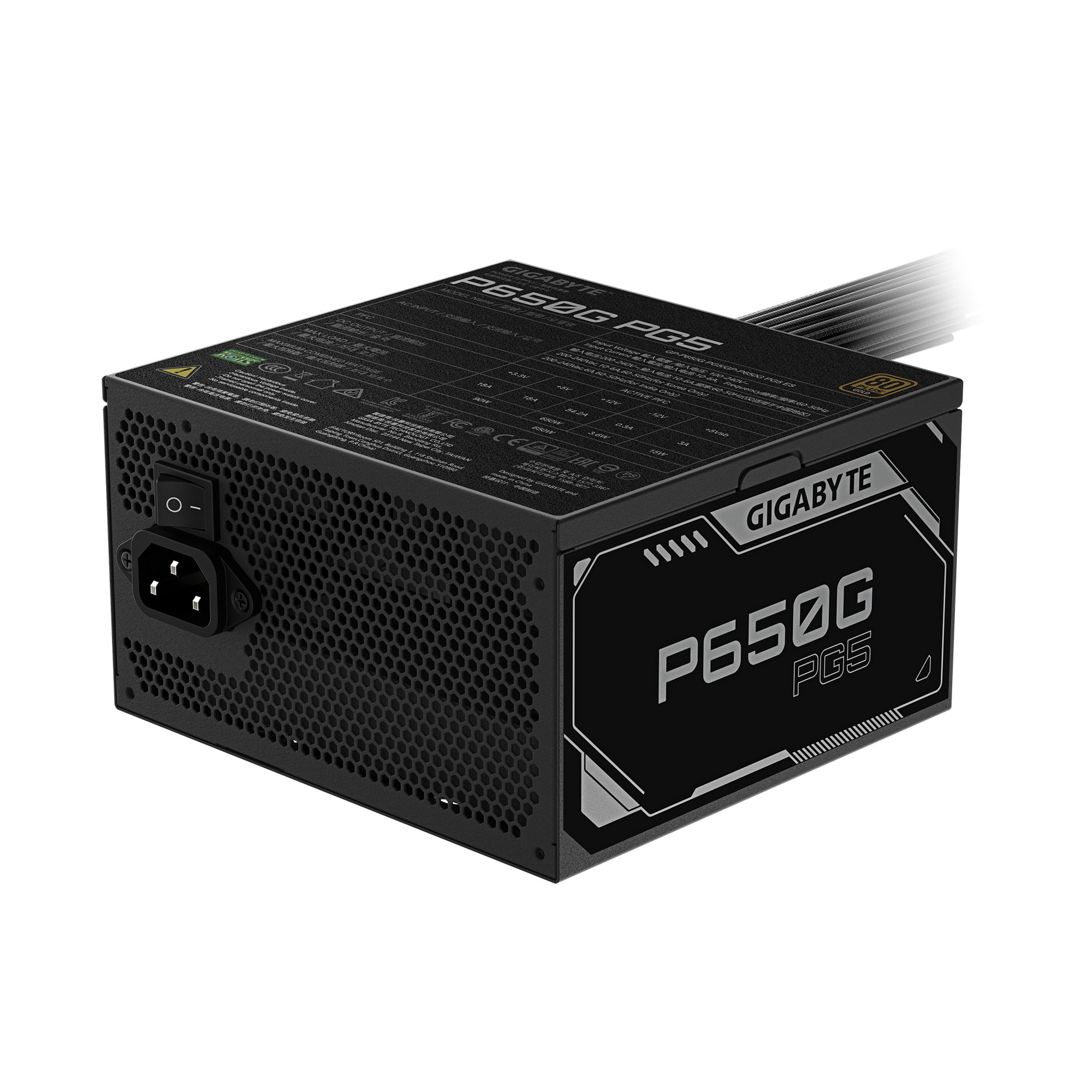 GIGABYTE P650G 650W ATX Netzteil, 80+ Gold, PCIe5.1, ATX3.1 GP-P650G PG5
