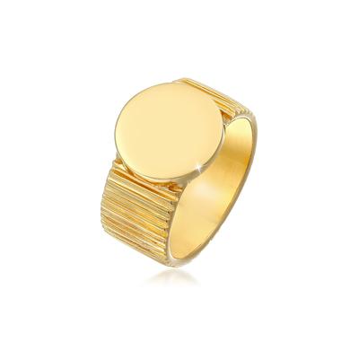 Siegelring ELLI PREMIUM "Bandring Siegelring Relief Struktur 925 Silber" Gr. 54, gold, Fingerringe, Damen, 54mm, Silber 925 (Sterlingsilber), 10mm, Siegelring