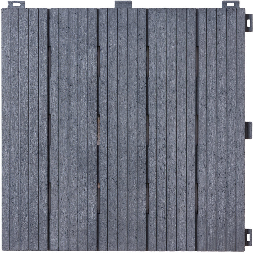 NICOMAN 30cm L x 30cm W Composite Interlocking Deck Tile Light Grey Tile
