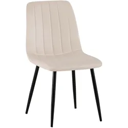 CLP Stuhl Dijon Samt - Farbe: creme, Material: Samt