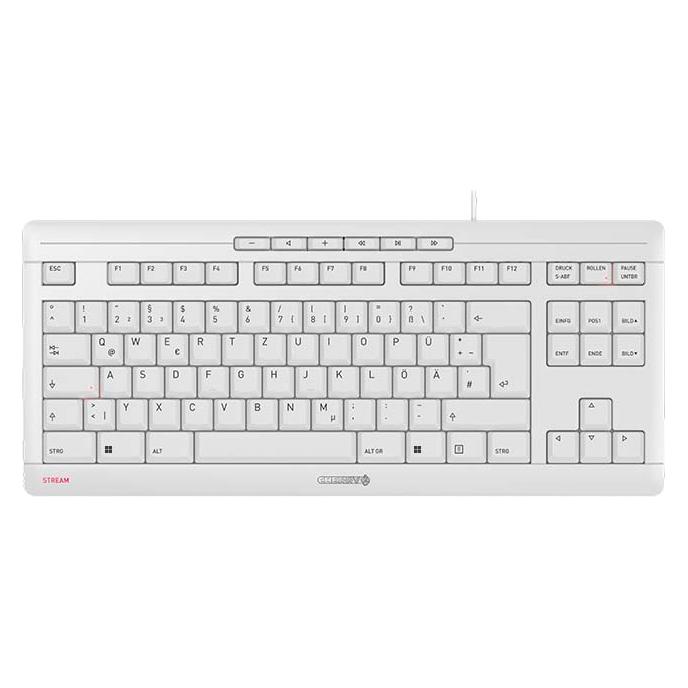 Cherry TAS STREAM KEYBOARD TKL Corded DE-Layout grau (DE, Kabelgebunden) (JK-8600DE-0)