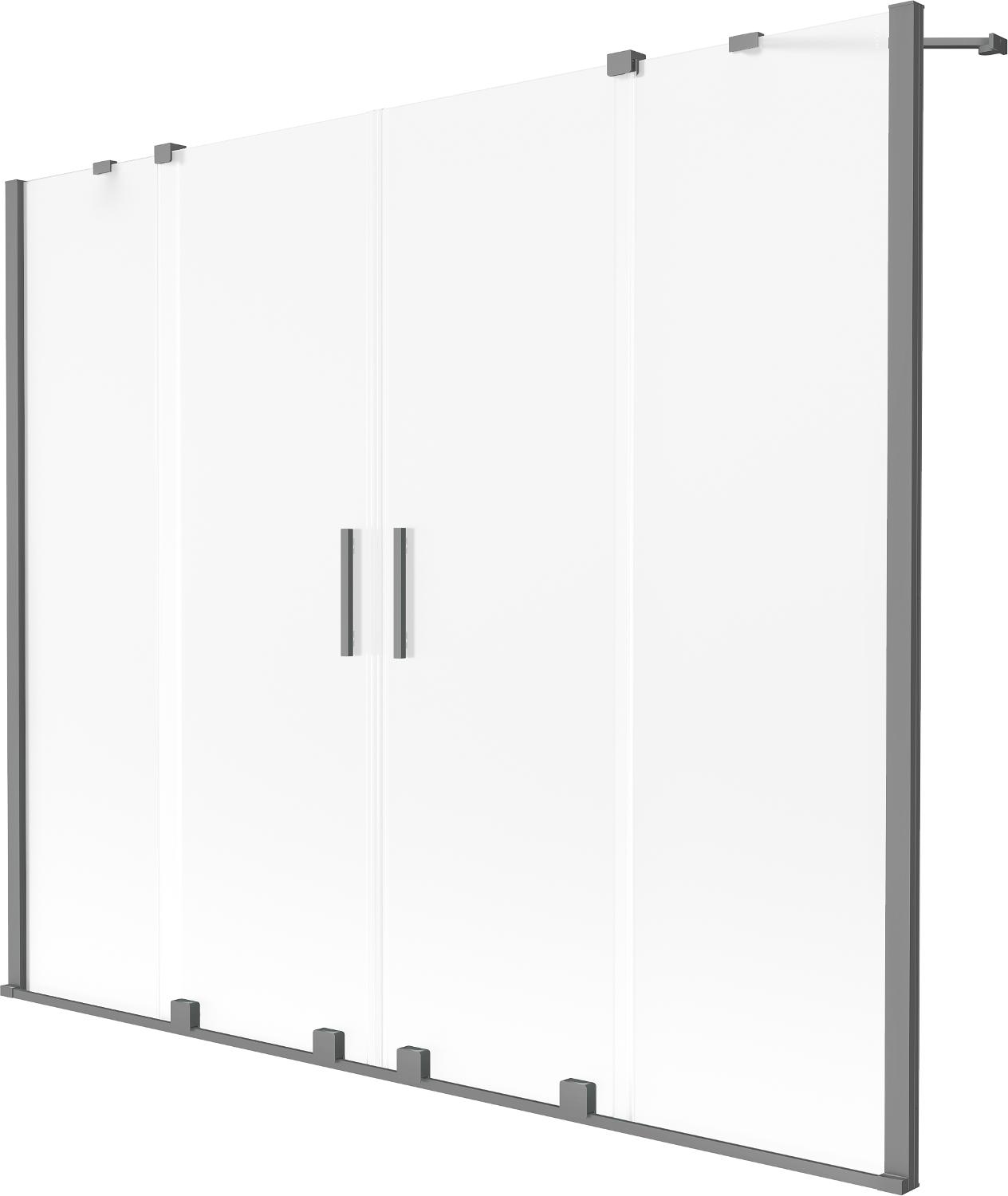 Mexen Velar Duo 2-flügelige Schwenkbadewannenwand 190 x 150 cm, matt, gun metal - 896-190-000-32-95