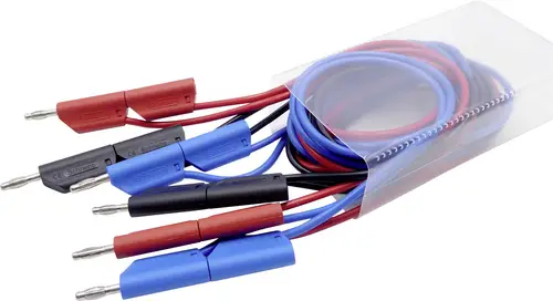 Schnepp 354 000060 Messleitungs-Set Bananenstecker 4mm Bananenstecker 4mm 1.00m Schwarz, Rot, Blau 1 Set