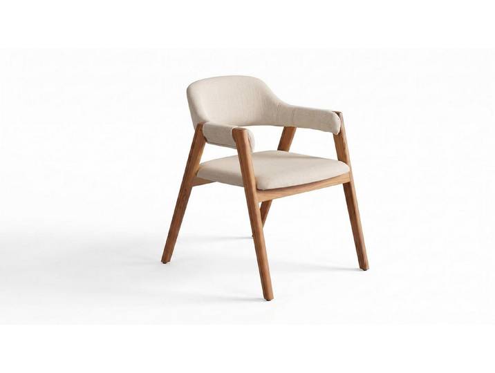 JVmoebel Esszimmerstuhl Esszimmer Stuhl Modern Beige Edel Armlehnstuhl Holz Polster, Made in Europa