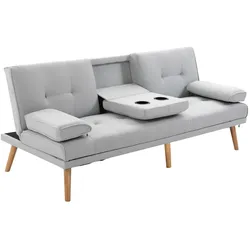 Schlafsofa Sofabett Schlafcouch 3 Sitzer Leinen