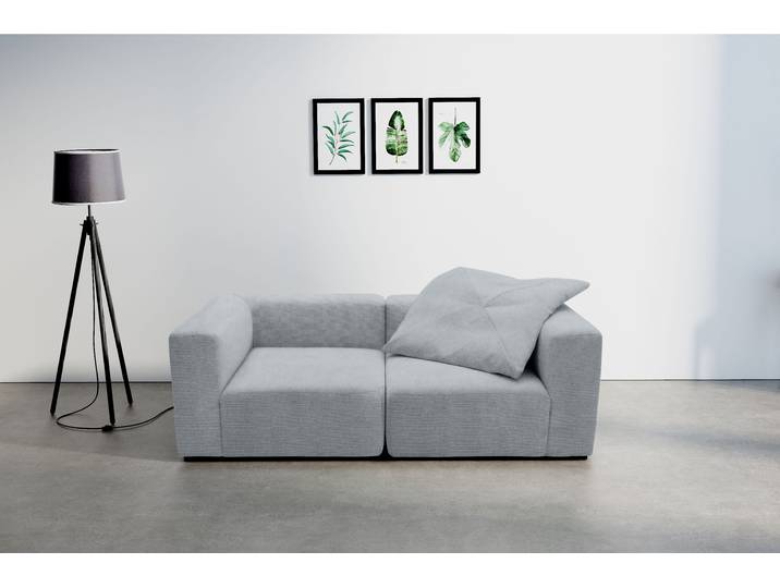 2-Sitzer HOME AFFAIRE Utvik bestehend aus 2 Eckelementen , grau, B:216cm H:69cm T:108cm, 95% Polyester, 5% Nylon, Sofas, 2-Sitzer, bestehend aus einzelnen Modulen für individuelle Zusammenstellung