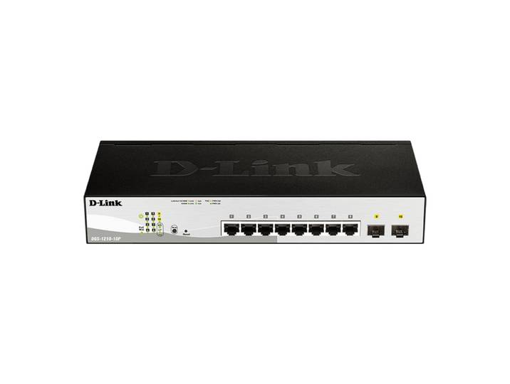 D-Link DGS-1210-10P, Géré, L2, Gigabit Ethernet (10/100/1000), Connexion Ethernet, supportant l'alimentation via ce port (PoE), Grille de montage, 1U