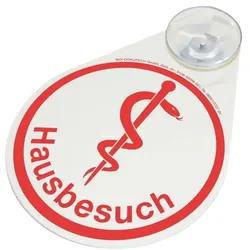 BOI Hinweisschild »Hausbesuch« für Autoscheibe weiß, 8x11 cm