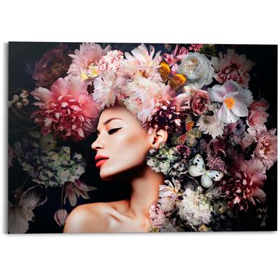 Deco-Panel REINDERS "Frau mit Blumenhut", rosa (farbe bild(er): rosa), B:140cm H:100cm T:2cm, MDF, Bilder