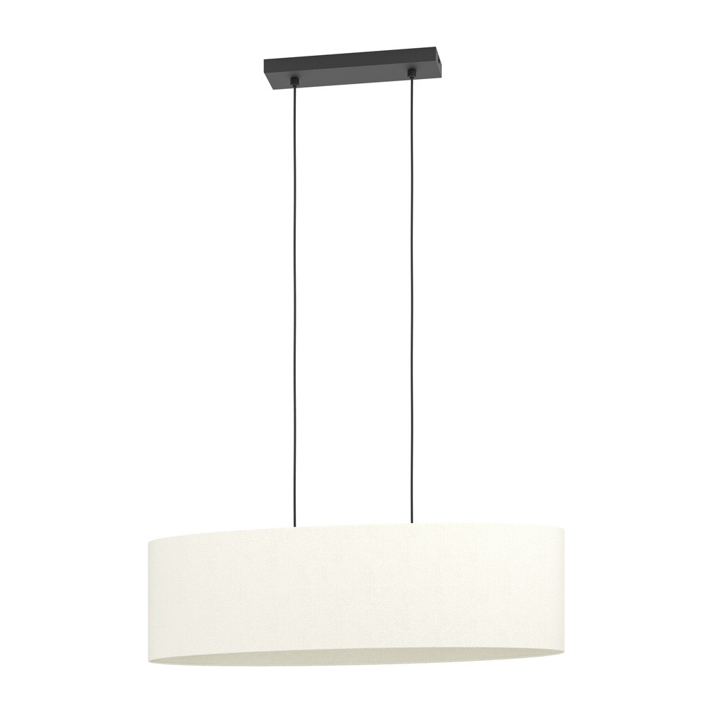 Eglo Febres Hanglamp Modern - Wit/Beige - Metaal en Textiel - E27 - Dimbaar