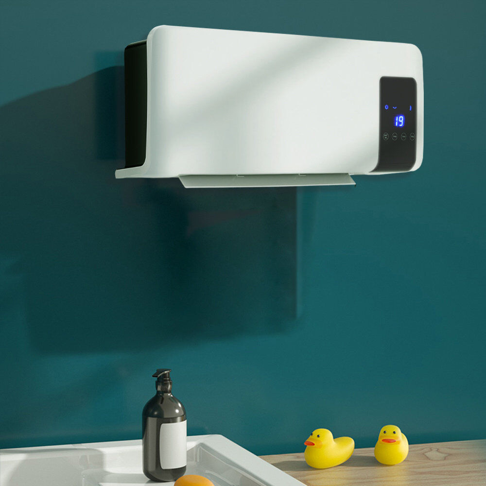 Living And Home 2000W 113 BTU Electric Wall Mounted Space Heater with Adjustable Thermostat White 21cm H X 54cm W X 10cm D