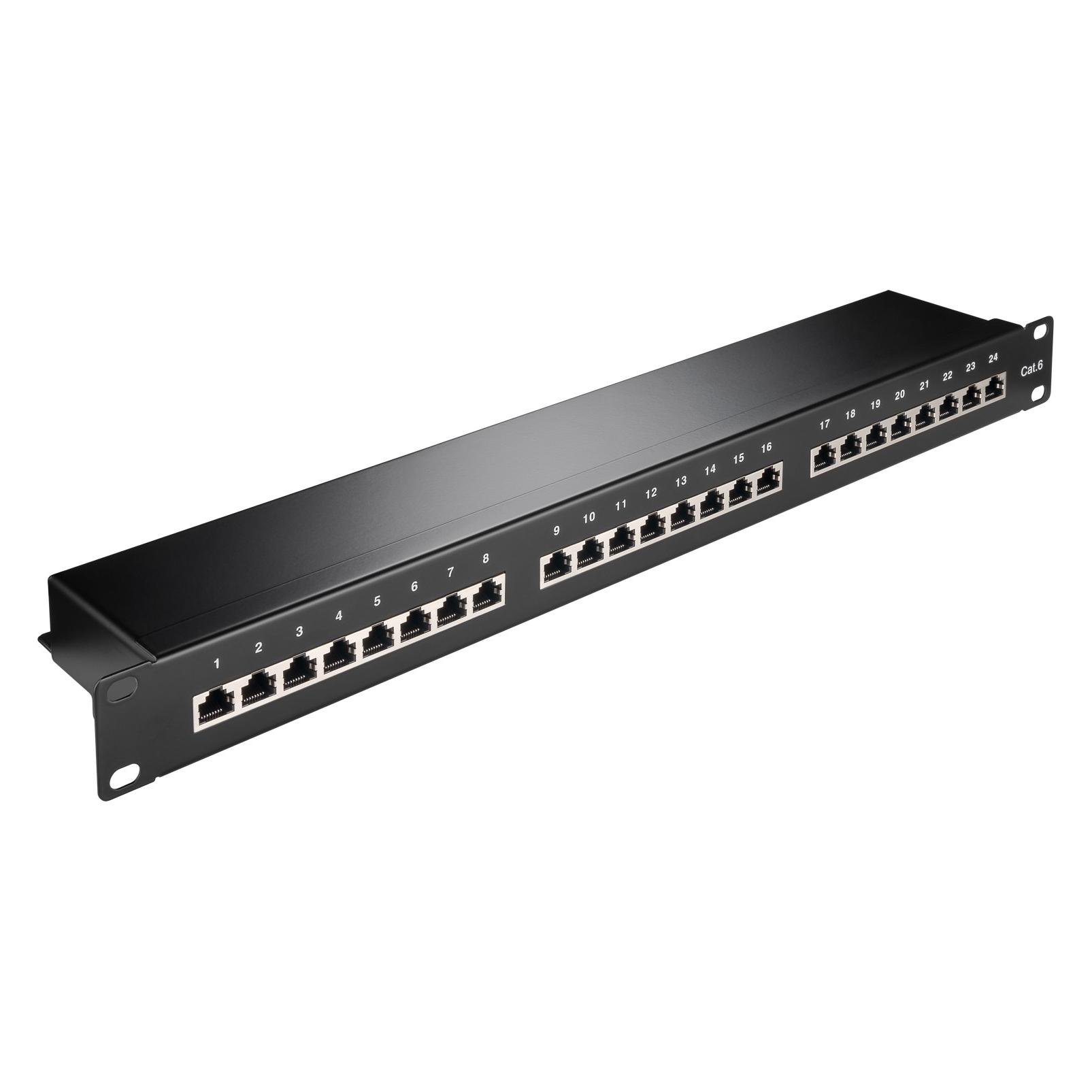 Goobay CAT 6 48,30cm (19") Patch Panel, 24 Port, Schwarz (93048)