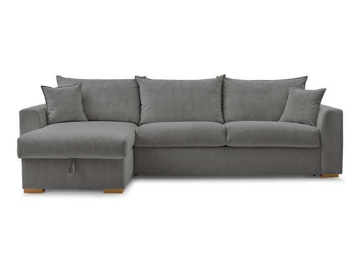Ecksofa BOBOCHIC AUGUSTIN Cord-Stoff dunkelgrau