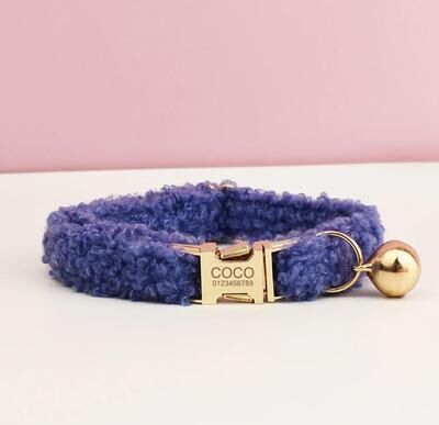 Uplift Essentials Personalized Teddy Cat Collar With Engraved Nameplate And Bow Tie cat Collar(teddy 08) l