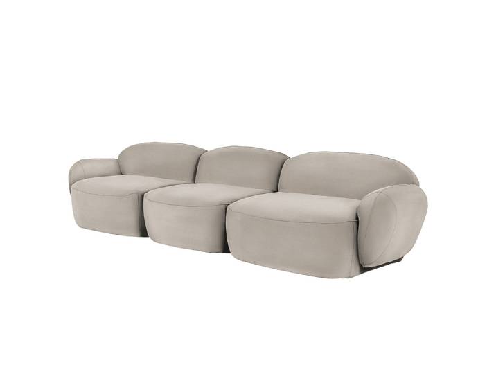 Bigsofa Vieux Colpo Grau/Dunkelgrau Flachgewebe Meave 344 x 80 x 104cm Glamour