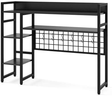 "Compact Desktop Bookshelf 37"" x 29"" Countertop Storage Hutch"