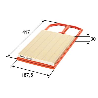 VALEO Luftfilter 585095 Filtereinsatz 32mm für VW