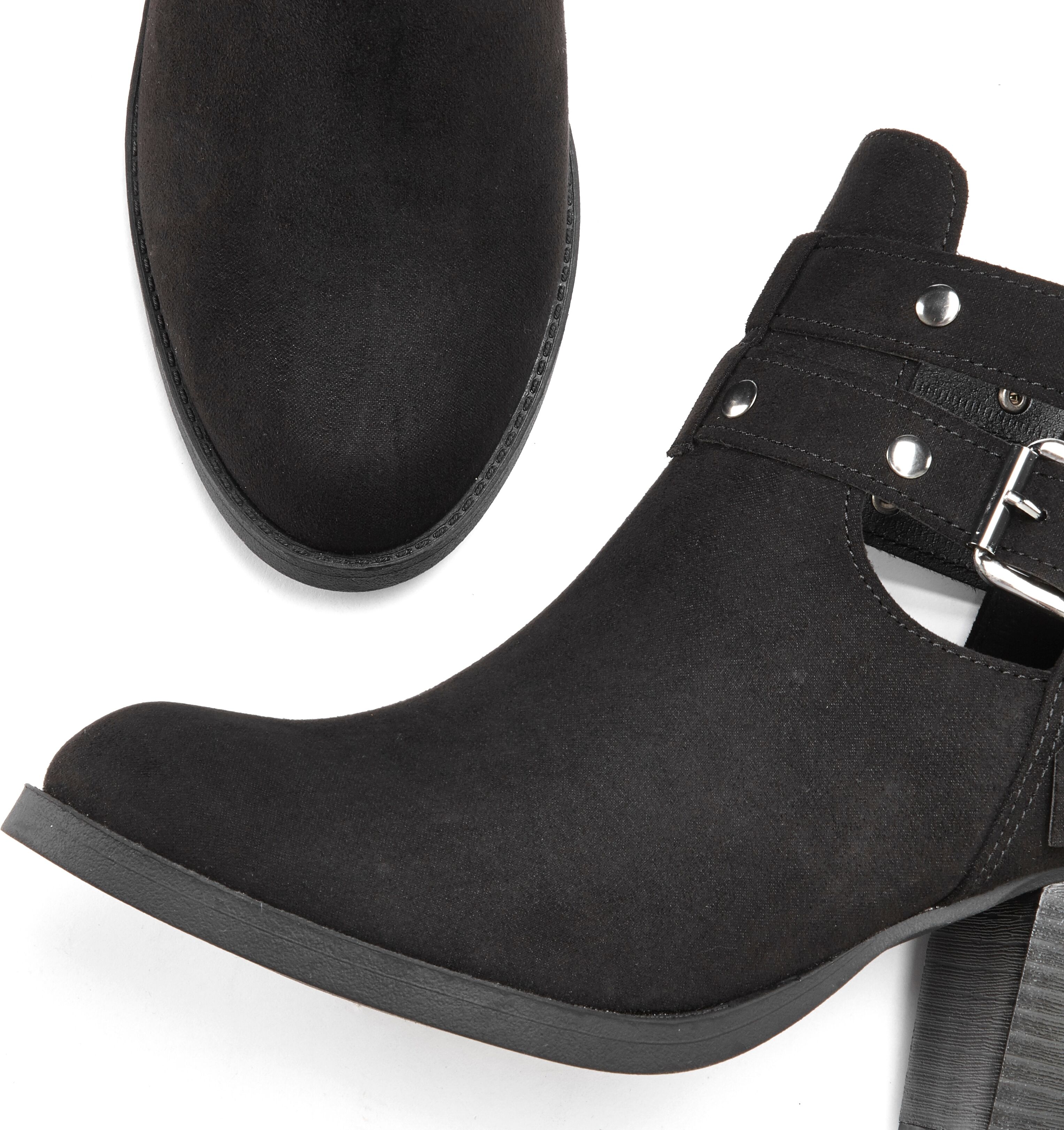 Cowboy Stiefelette LASCANA, Damen, Gr. 39, Lederimitat, schwarz, Obermaterial: 100% Textilmaterial. Decksohle: 100% Lederimitat. Futter: 100% Lederimitat. Laufsohle: 100% Synthetik, unifarben, Schuhe Cowboy Stiefelette, Cowboy Boots, Western Stiefelette, 