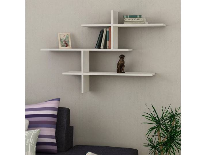 Etagère murale 123x22x80 5 cm blanc