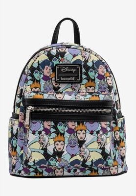 Women's Loungefly x Disney Villains Mini Backpack Handbag All-Over Print Cruella De Vil by Disney in Multi