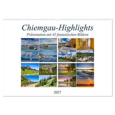 Chiemgau-Highlights (Wandkalender 2027 DIN A2 quer), CALVENDO Monatskalender