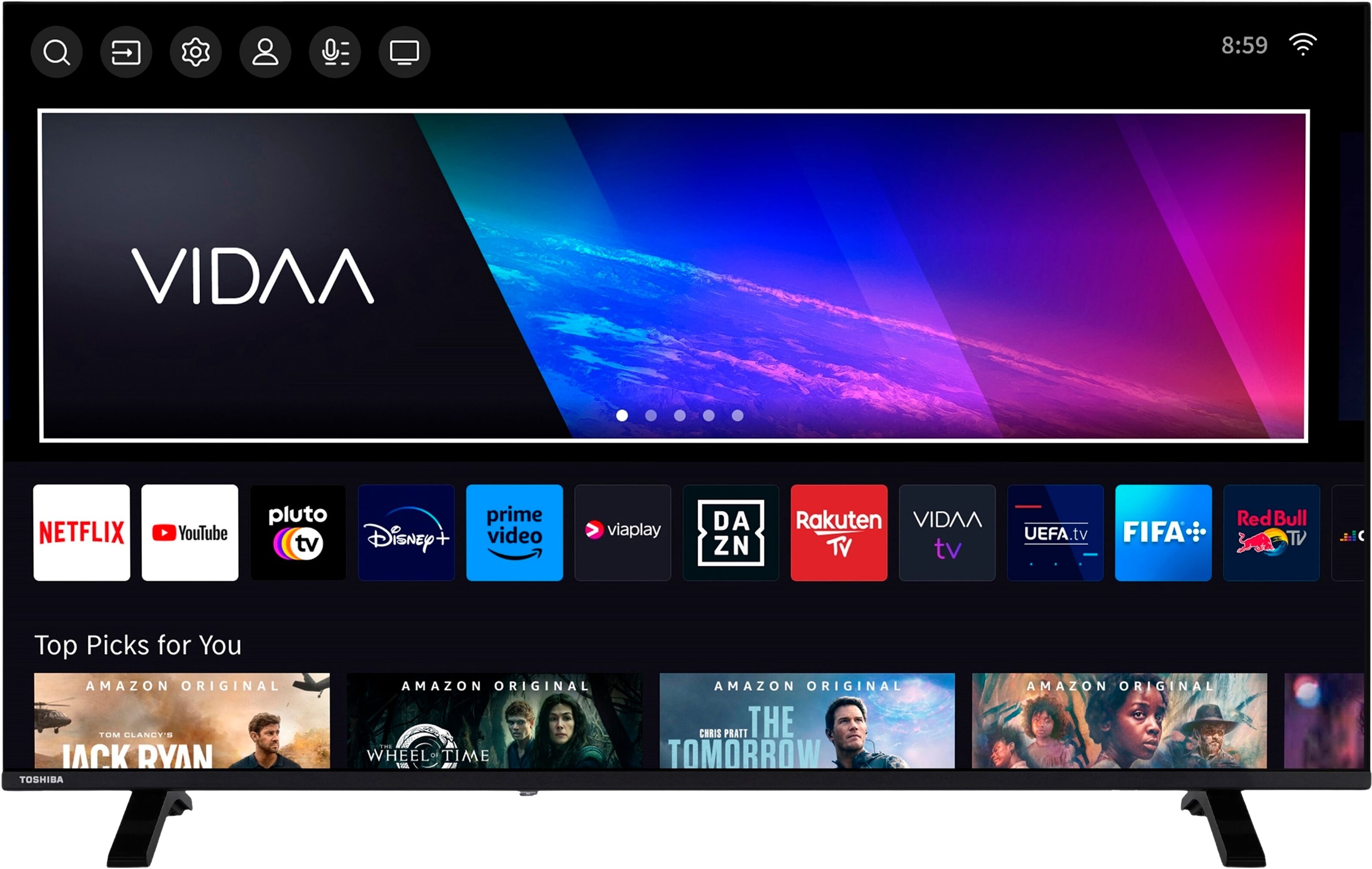 Toshiba LED-Fernseher "50UV1563DDW", Energieeffizienz: D, schwarz, 50 ″, Fernseher, LED-Fernseher