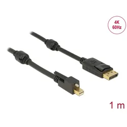 Delock Kabel Mini DisplayPort 1.2 Stecker mit Schraube > DisplayPort Stecker 4K 60 Hz 1 m