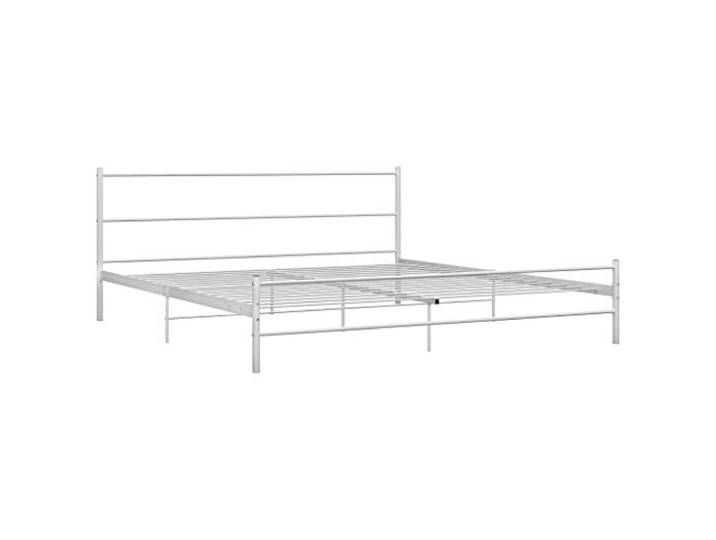 vidaXL Bettgestell Zeitloses Design Metallbett Bett Schlafzimmerbett Doppelbett Schlafzimmermöbel Ehebett Bettrahmen Weiß Metall 160x200cm