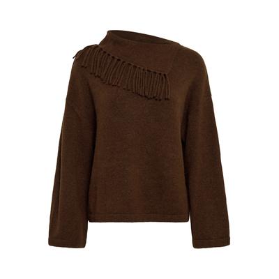 Strickpullover SOAKED IN LUXURY "SOAKED IN LUXURY Strickpullover SLHedaya", Damen, Gr. XS, braun (chocolate braun), Pullover Strickpullover