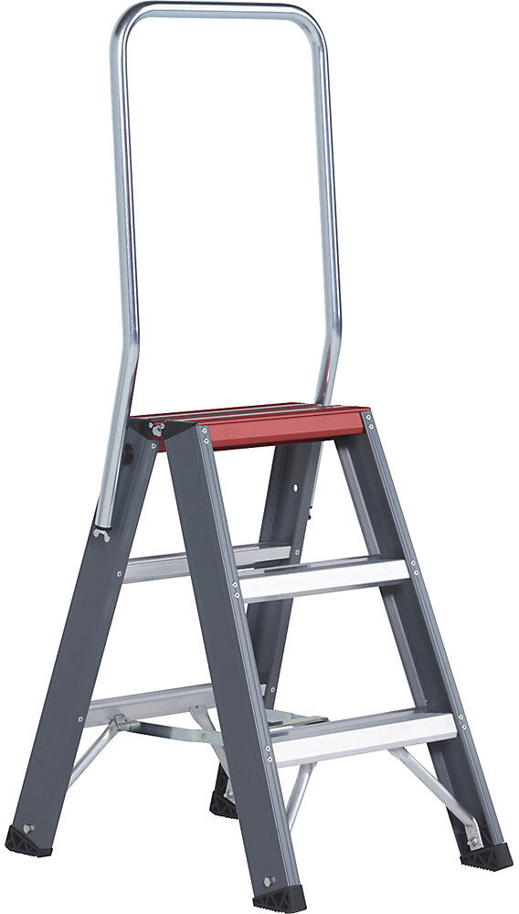 Altrex Alu-Stufenstehleiter, beidseitig begehbar, 2 x 3 Stufen, Arbeitshöhe 2700 mm