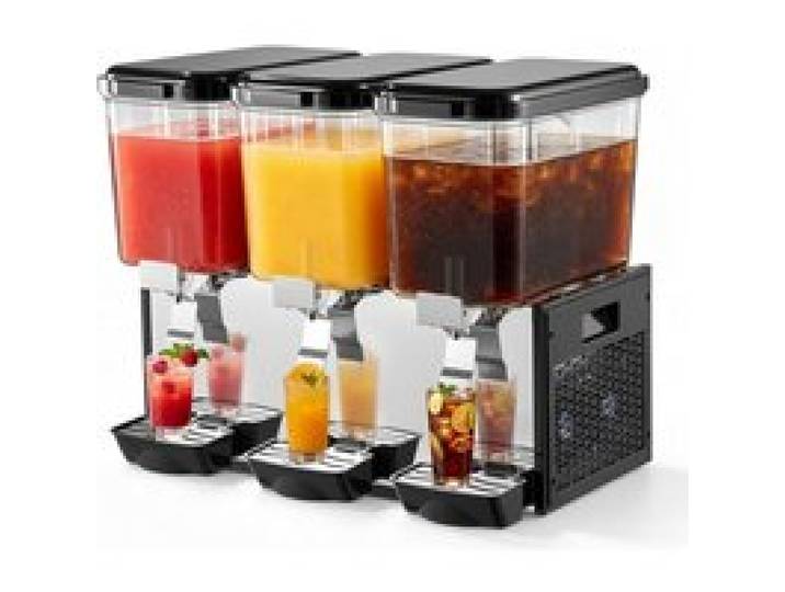 VEVOR Elektrischer Getränkespender Saftspender 2 x 12 L 7-12 °C mit PC-Behälter für Restaurants, Hotels, Bars und Kioske, mit Rührstab für Gleichmäßige Durchmischung, Druckschalter und Auffangschale