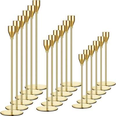 Uplift Essentials European Style Metal Candle Holder Set gold