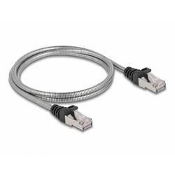 Delock 80108 RJ45 Patchkabel CAT 6a U/FTP 1.00 m Silber Metall 1 St.