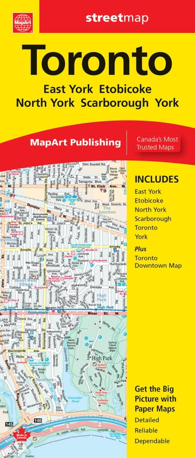 Carte des rues de Toronto (Ontario)   Canadian Cartographics Corporation