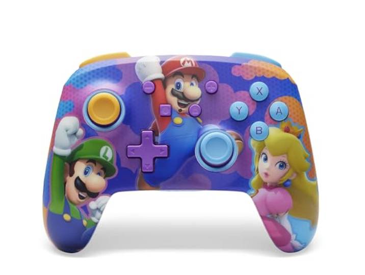 PowerA Geavanceerde Draadloze Controller voor Nintendo Switch - Heldenkleurenplons, OLED Model, Lite, Gamepad, Bluetooth-Controller