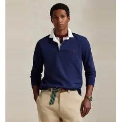 Polo Ralph Lauren für Herren. 710717115025 Ikonisches marineblaues Rugby-Poloshirt (XL), Lässig, Baumwolle, Langarm