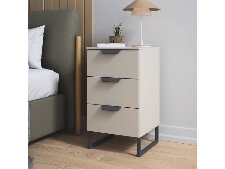 Nachtkommode Aditio 72cm Beige/Kaschmir Kufen