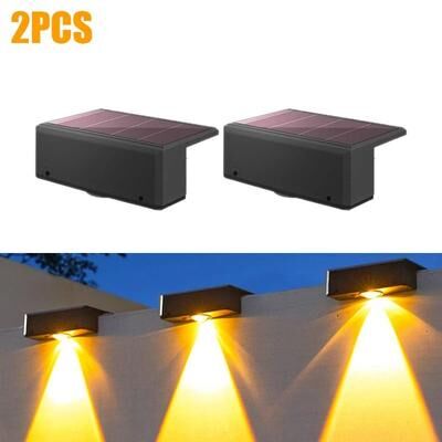 Uplift Picks LED Solar Wall Light Waterproof Outdoor Garden Balcony Wall Lamp warm 2 Pcs