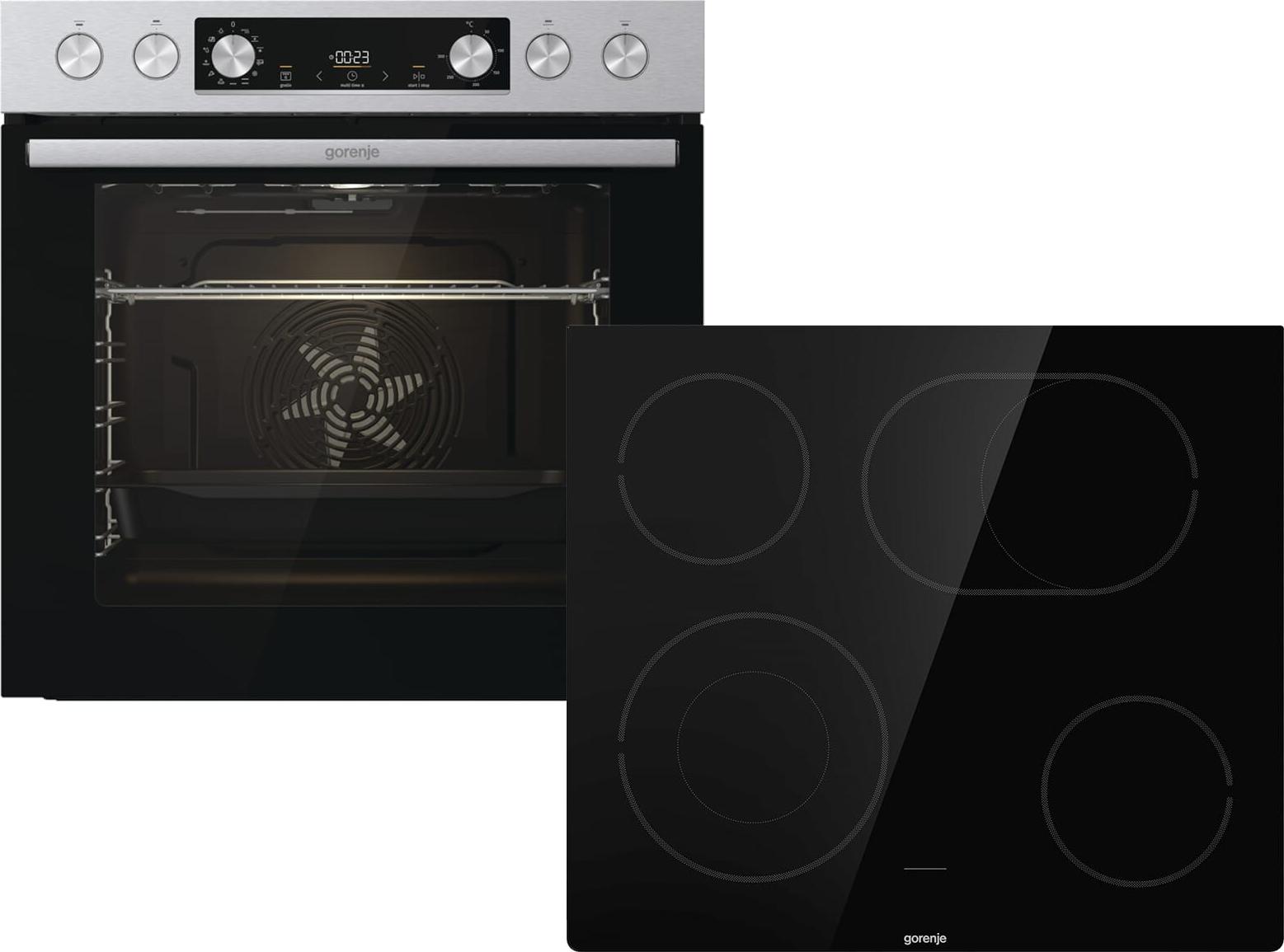 Gorenje Red Pepper Set S3 Einbauherd BC6737E02X + Glaskeramikkochfeld ECD643BSC