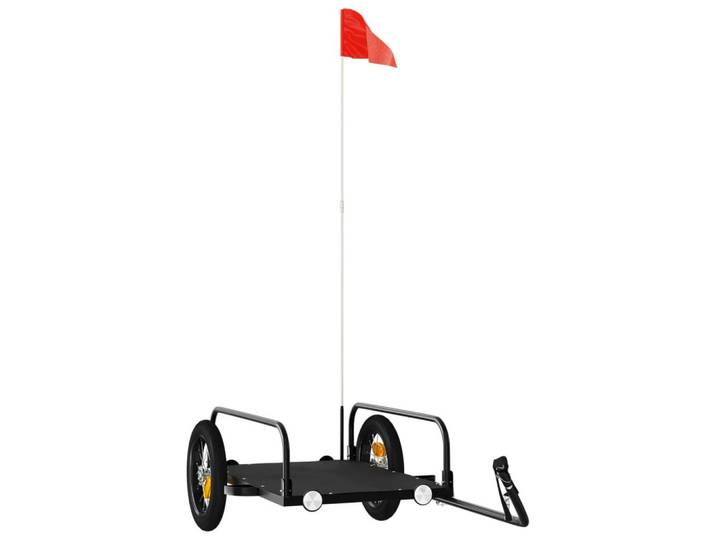 vidaXL Fahrradanhänger Schwarz 122/53/31 Cm Eisen, Metall, 53x31x122 cm, Freizeit & Co, Sport & Fitness, Fahrradanhänger