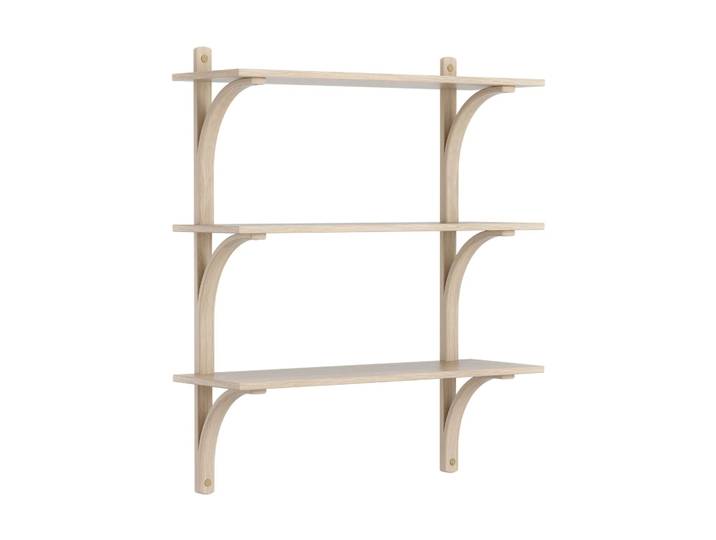 Swedese Levi Regal 3 Fachboden Weisspigmentierte Eiche-Messing, 90 cm