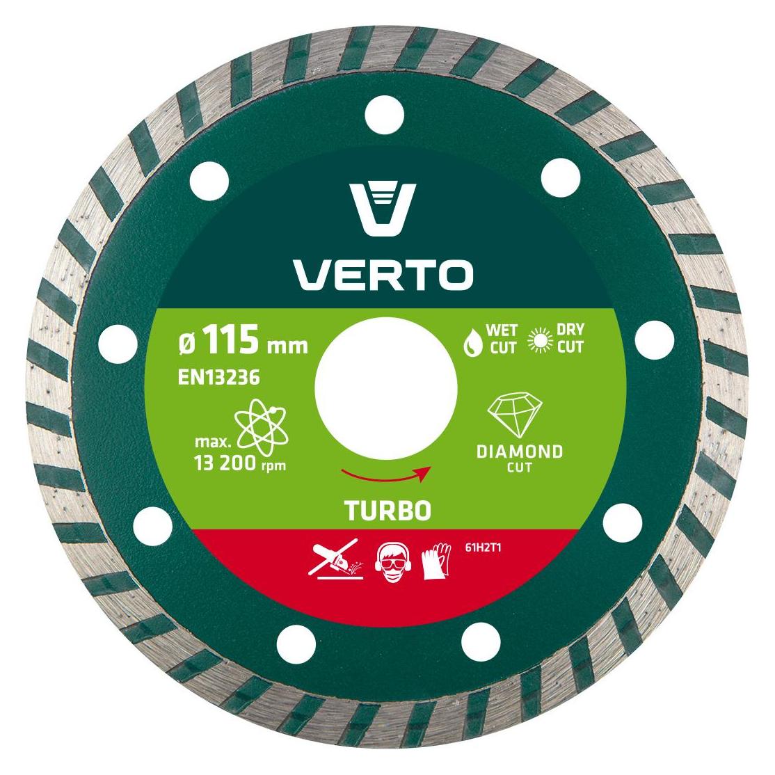 Verto Diamanttrennscheibe 115x22,2mm Turbo (61H2T1) (TOP-61H2T1)