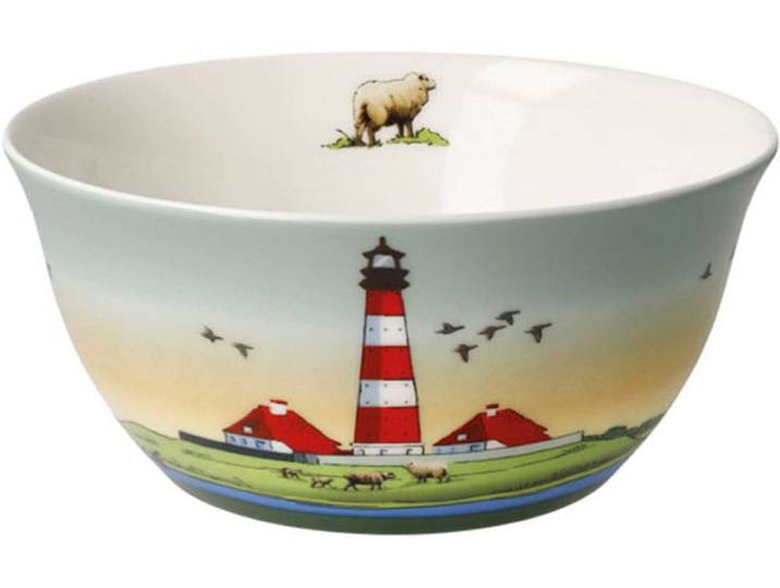 Schüssel GOEBEL Scandic Home - North Sea Lighthouses , bunt, B:15cm H:7cm T:15cm, Fine China-Porzellan, Schüsseln, Schüssel, aus angenehm leichtem Fine Bone China
