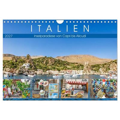 Italien - Inselparadiese von Capri bis Alicudi (Wandkalender 2027 DIN A4 quer), CALVENDO Monatskalender
